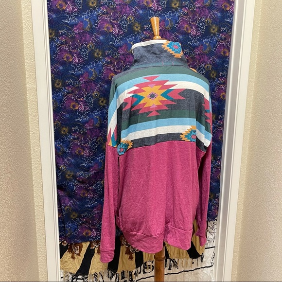 🌈 Beautiful bohemian mock zipper sweater - Picture 8 of 11